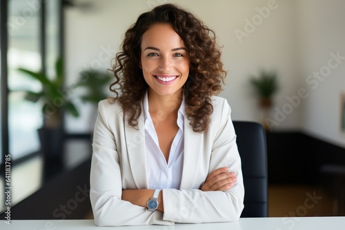 Happy mid aged business woman manager at office. Corporate leader, bank or insurance agent, lawyer, accountant, successful woman, leader manager looking at camera.