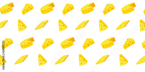seamless pattern block of cheese cut triangle and cheese slice