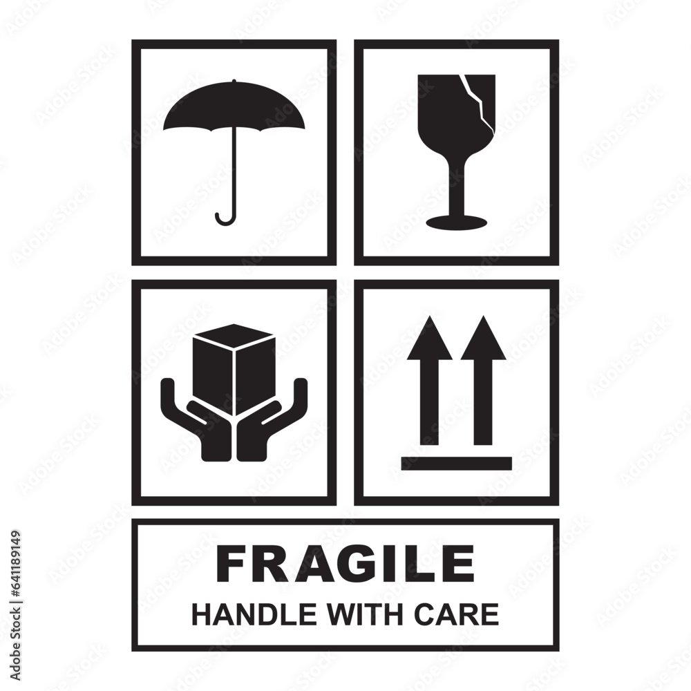 Fragile flat icon