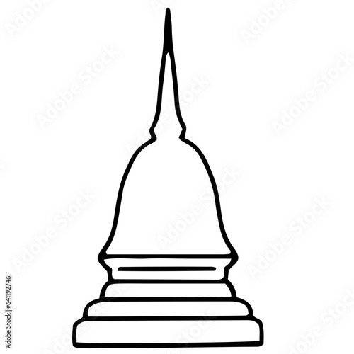 Thai pagoda cartoon illustration
