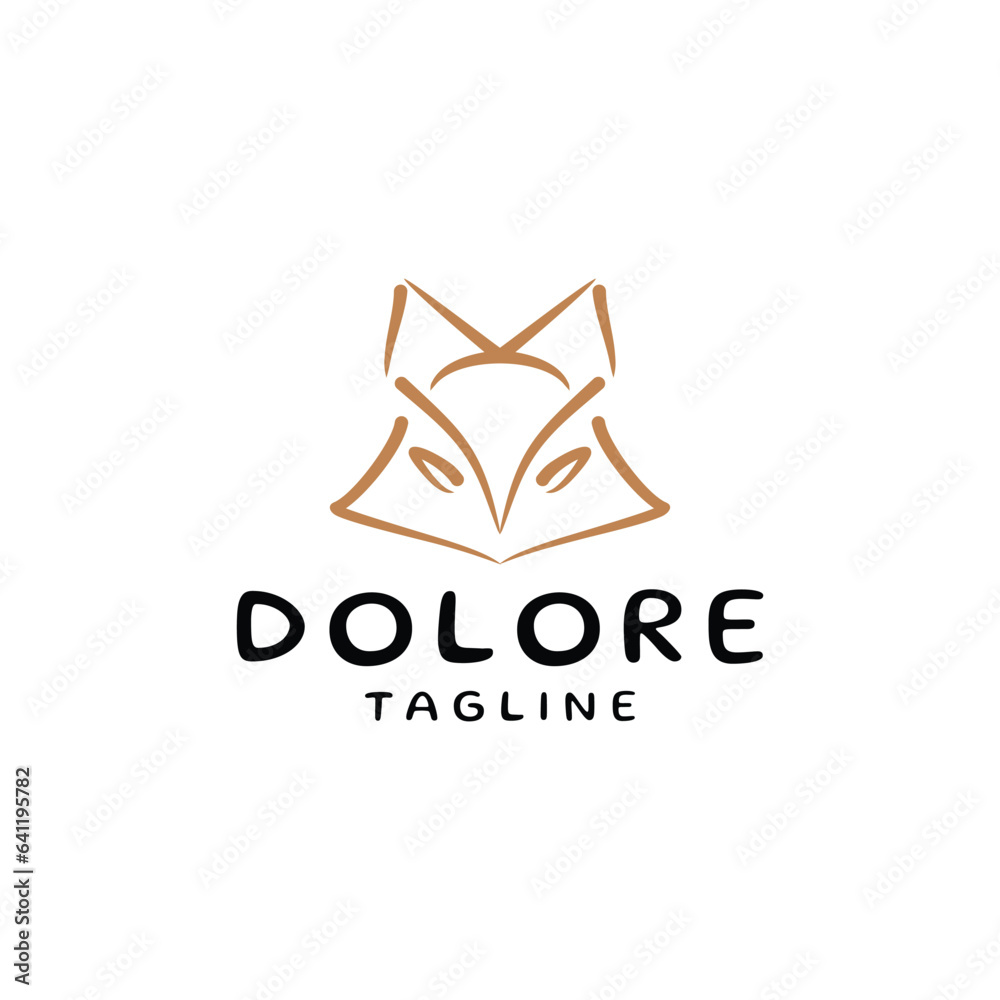 Fox head logo design vector template