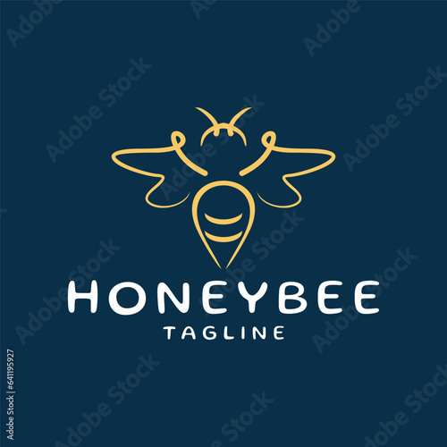 Honey bee logo design icon template