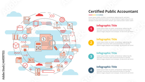 cpa certified public accountant concept for infographic template banner with four point list information