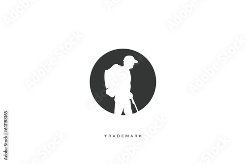 Mountain Hiking Sports Vector Logo 