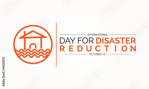 International Day for Disaster Reduction Focuses on Mitigation, Preparedness, and Sustainable Recovery. Building Resilience and Safety Globally Vector Illustration Template.
