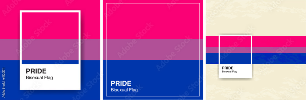 Bisexual Pride Flags art concepts. Color Palette Concept. For LGBTQ Pride month and inclusivity. For Design elements, posters, cards, social media, banner, web. Vector Illustration. Bi pride.
