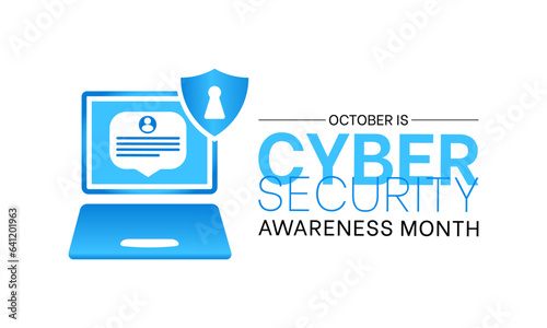 National Cyber Security Awareness Month Raises Vigilance and Knowledge to Safeguard Individuals and Organizations in the Digital Age. Empowering Digital Resilience Vector Template.