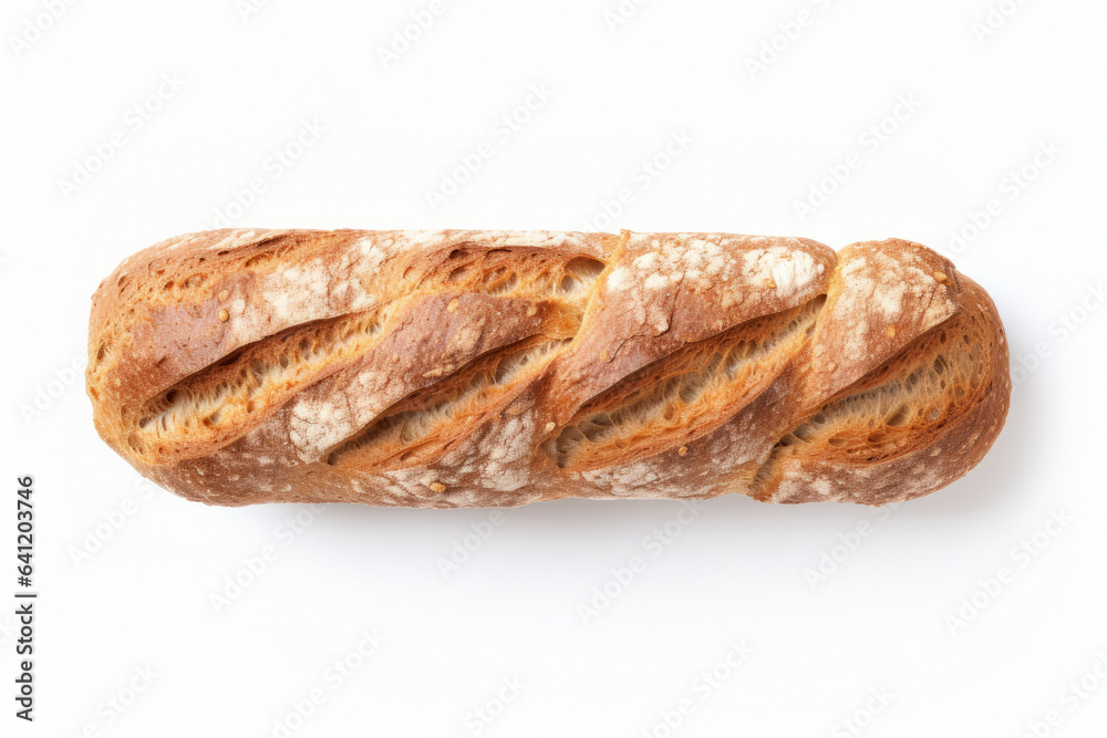 Bread or puff roll isolated on white background, top view.generative ai
