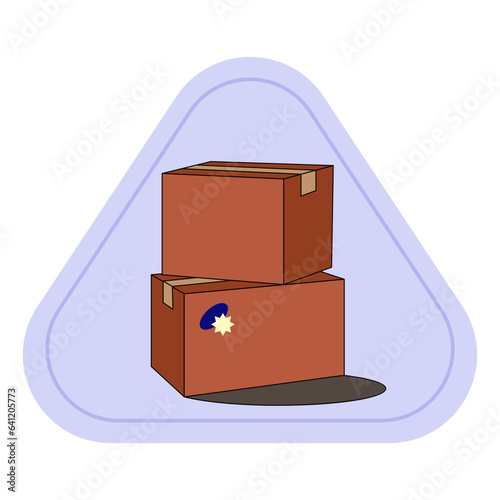 Stacked boxes sticker illustration