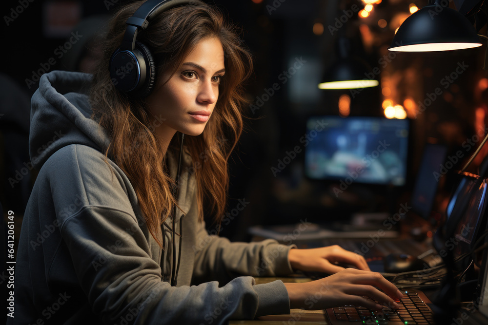 A student participates in a remote internship, gaining valuable professional experience while continuing their education online. Generative AI. A student participates in a remote internship, gaining valuable professional experience while continuing their education online. Generative AI.
