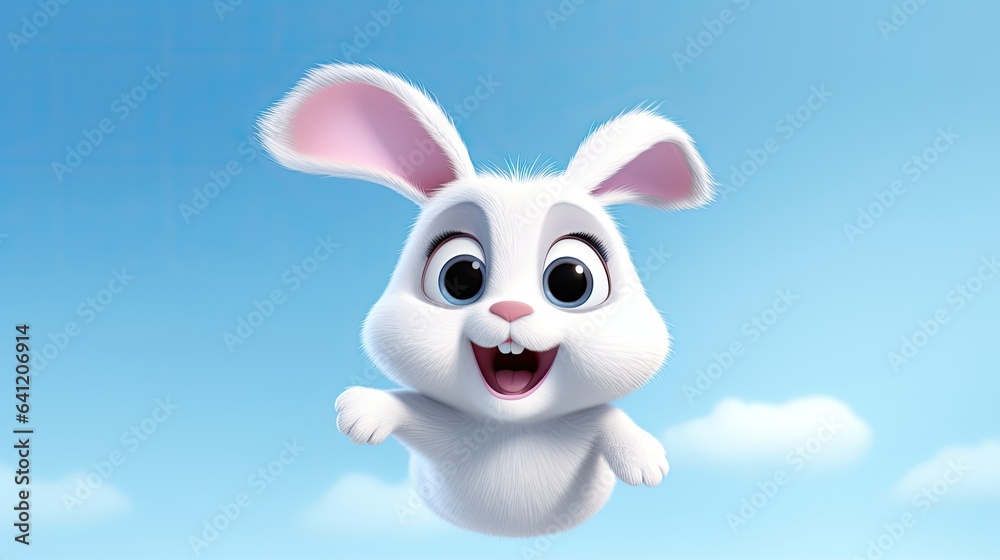 Obraz premium Cute 3D cartoon Rabbit character.
