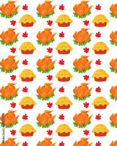 Concept of thanksgiving day, Background watercolor pattern