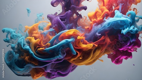 Creative rainbow background with liquid smoke.