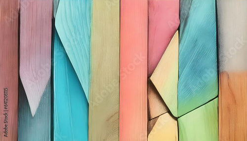 Colorful abstract floor background on a weathered wood background