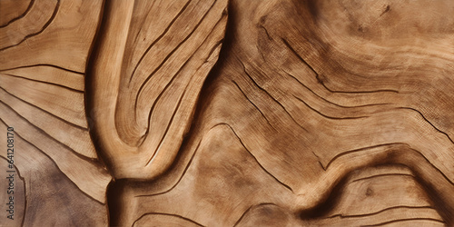 Organic wooden shapes The intricately textured brown wooden surface embodies the aged hardwood's original grain and pattern through its exquisite texture. The aged timber wall-like texture of this woo