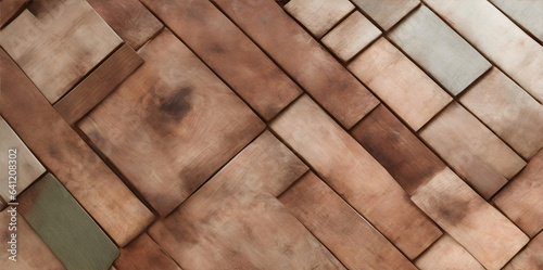 Geometric wooden background on a worn wood background, light wood abstract floor background
