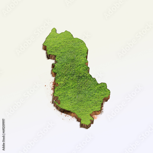 High-quality Albania 3D soil map  Albania 3D soil map render.