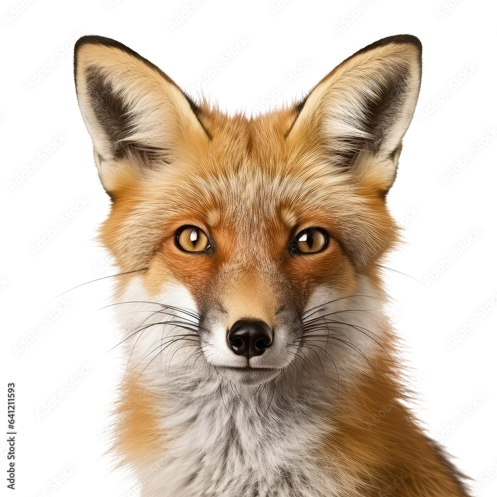 fox looking isolated on white fox looking isolated on white