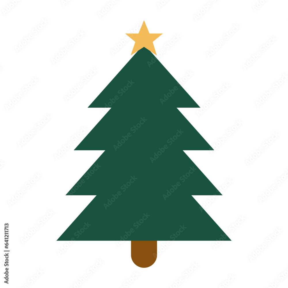 Obraz premium Christmas tree flat illustration