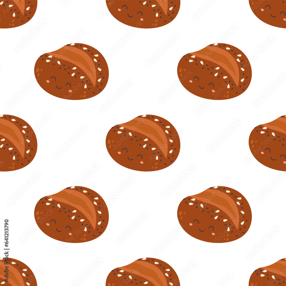 vector seamless pattern with cartoon rye bread vector seamless pattern with cartoon rye bread