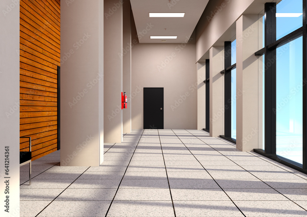 3D Rendering Company Hallway