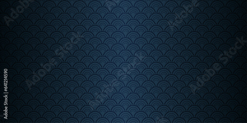 青海波文様　和柄の背景イラスト