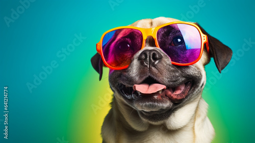 dog wearing sunglasses © AI artistic beauty