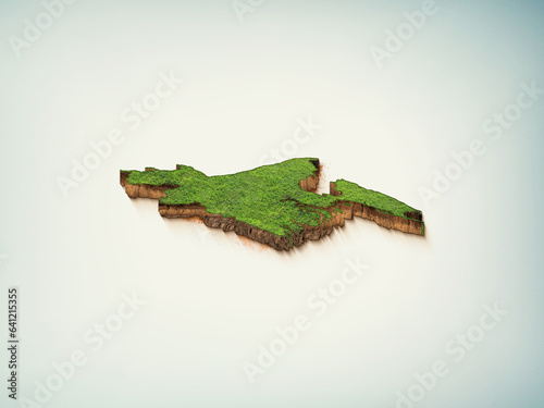 High-quality Bangladesh 3D soil map, Bangladesh 3D soil map render.