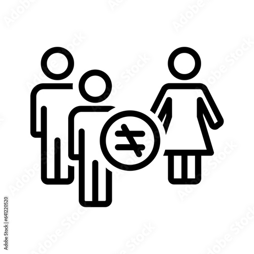 Black line icon for Discriminate