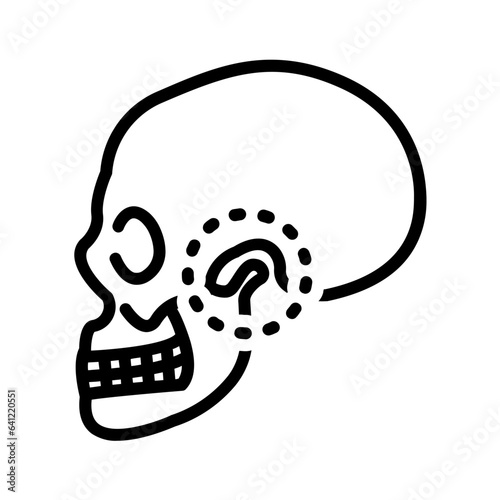 Black line icon for Temporomandibular