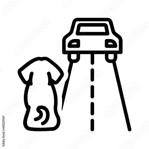 Black line icon for Abandoned