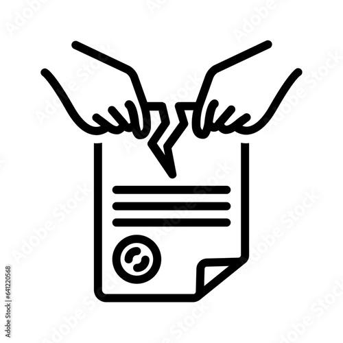 Black line icon for Violation