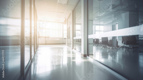 Abstract blurred office interior background