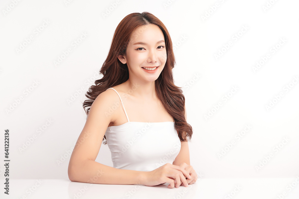Beautiful young asian woman with clean fresh skin on white background, Face care, Facial treatment, Cosmetology, beauty and spa, Asian women portrait. Beautiful young asian woman with clean fresh skin on white background, Face care, Facial treatment, Cosmetology, beauty and spa, Asian women portrait.
