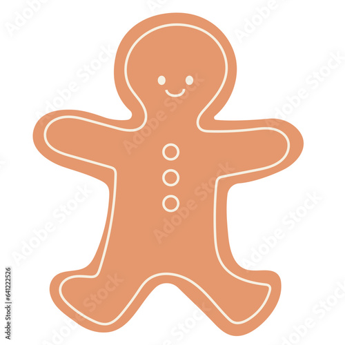 Gingerbread man flat illustration