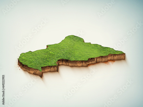 High-quality Central African Republic 3D soil map, Central African Republic 3D soil map render.