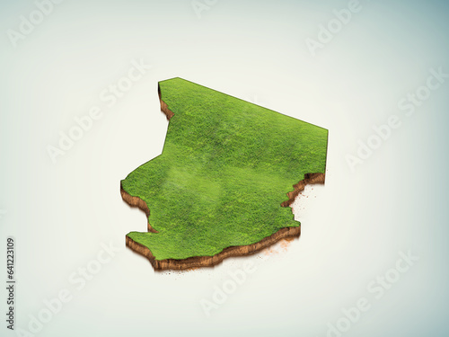 High-quality Chad 3D soil map, Chad 3D soil map render.