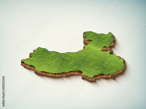 High-quality CHINA 3D soil map, CHINA 3D soil map render.