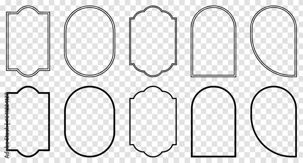 Foto Boho Frame and Arch Icon Set. Vector illustration