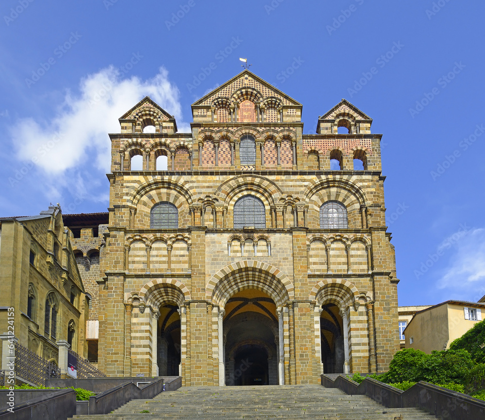 Cathedral of Le Puy-en-Velay, Auvergne, France, UNESCO World Heritage Site - starting points for the pilgrimage to Spain's Santiago de Compostela.