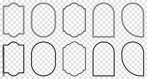 Boho Frame and Arch Icon Set. Vector illustration
