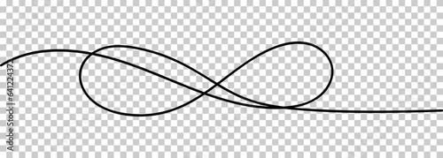 Infinity sign one line. Vector illustration isolated on transparent background