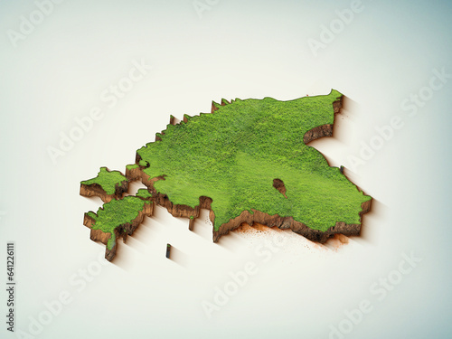 High-quality Estonia 3D soil map, Estonia 3D soil map render.