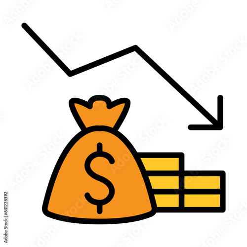 Currency depreciation icon