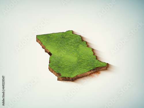 High-quality Ghana 3D soil map,Ghana 3D soil map render.