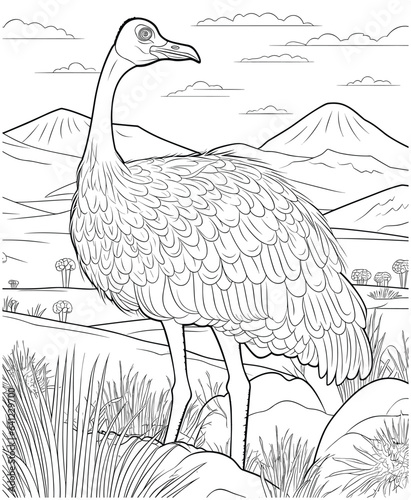 Ostrich coloring pages for adults