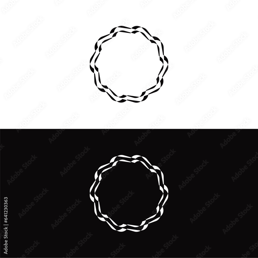 Black and white circle vector logo template design Black and white circle vector logo template design