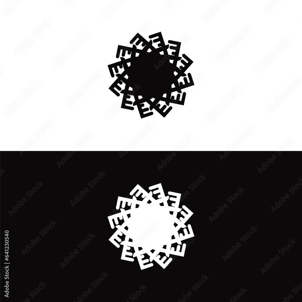 Circle vector logo template design . Black and white circle vector logo template design . Black and white circle vector logo template design