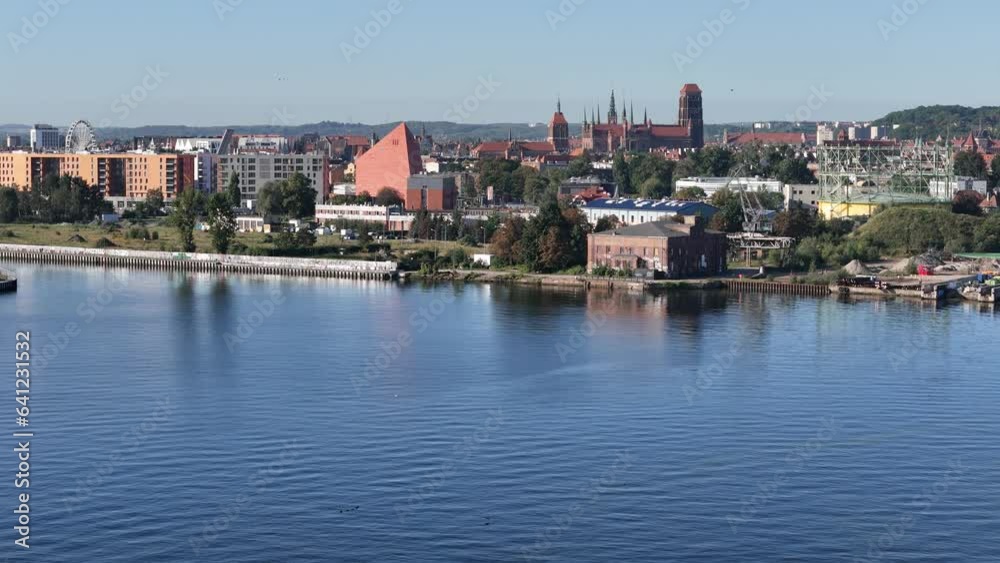 Gdansk Aerial View. Historical Old City of Gdansk and Motlawa River, Gdansk, Pomerania, Poland, Europe. Gdansk Aerial View. Historical Old City of Gdansk and Motlawa River, Gdansk, Pomerania, Poland, Europe.