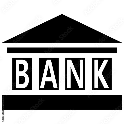Bank building icon for mone...
